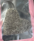 Genuine Cowhide Keychain - Heart