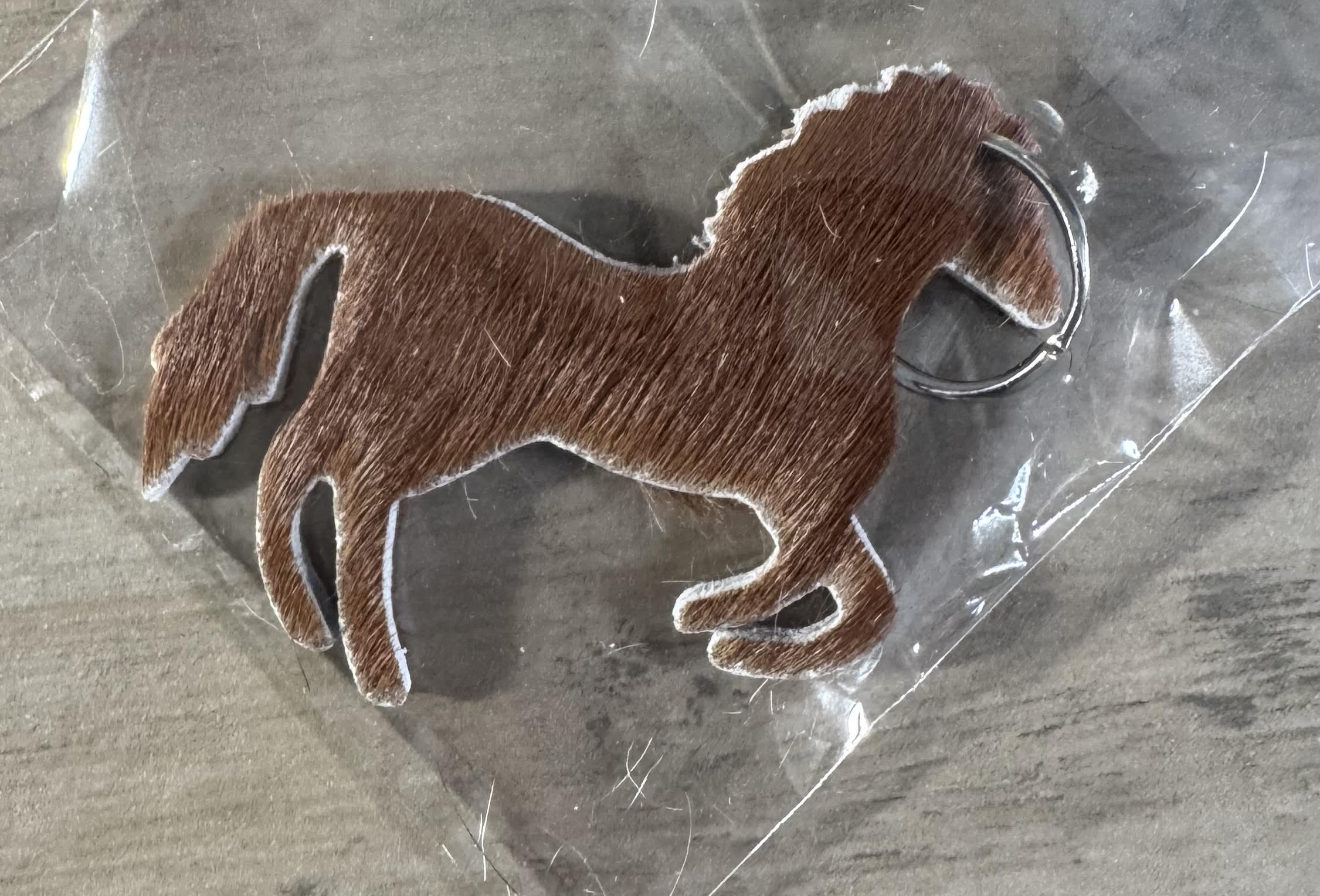 Genuine Cowhide Keychain - Horse