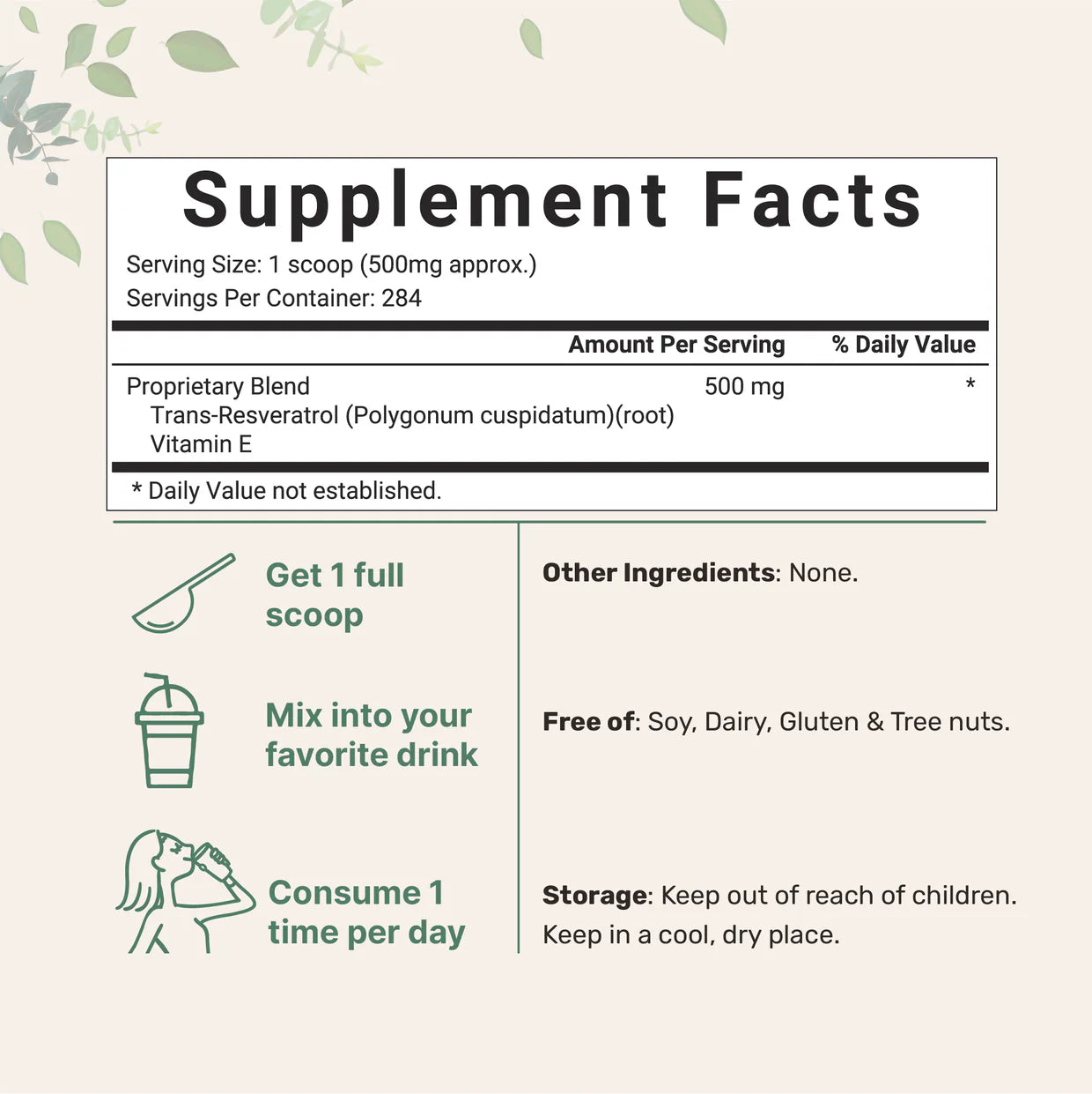 Micro Ingredients Trans-Resveratrol with Vitamin E Powder