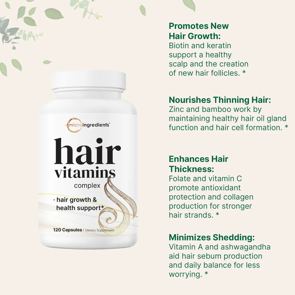 Micronutrients Hair Vitamins Complex - 120 capsules
