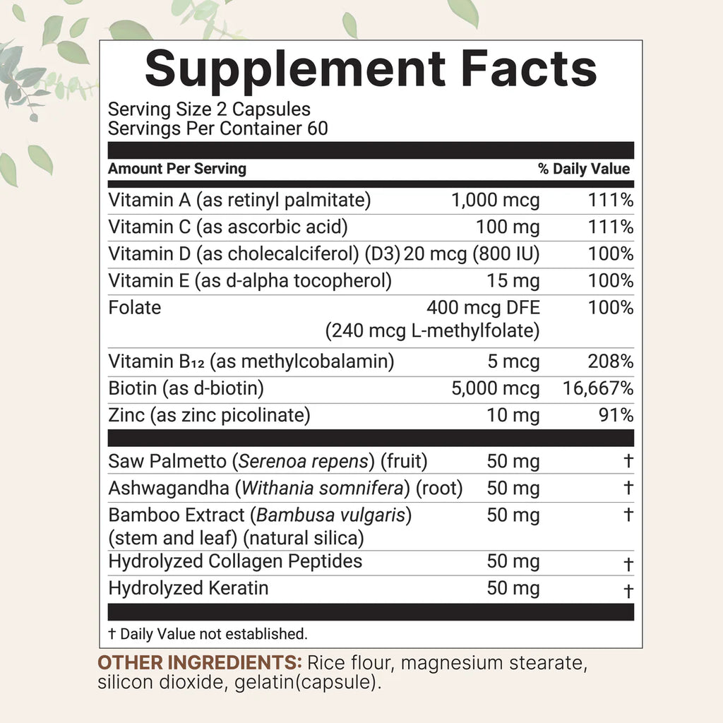 Micronutrients Hair Vitamins Complex - 120 capsules
