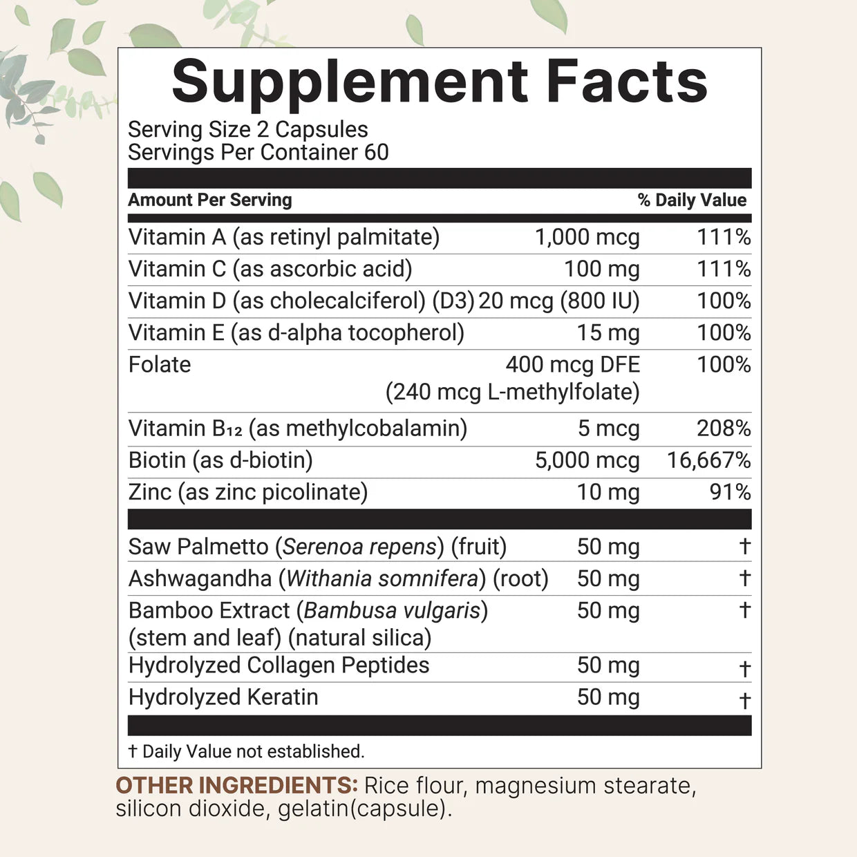 Micronutrients Hair Vitamins Complex - 120 capsules