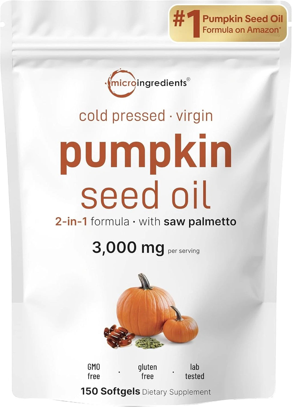 Micro Ingredients, Pumpkin Seed Oil, Cold Pressed, 300 Softgels