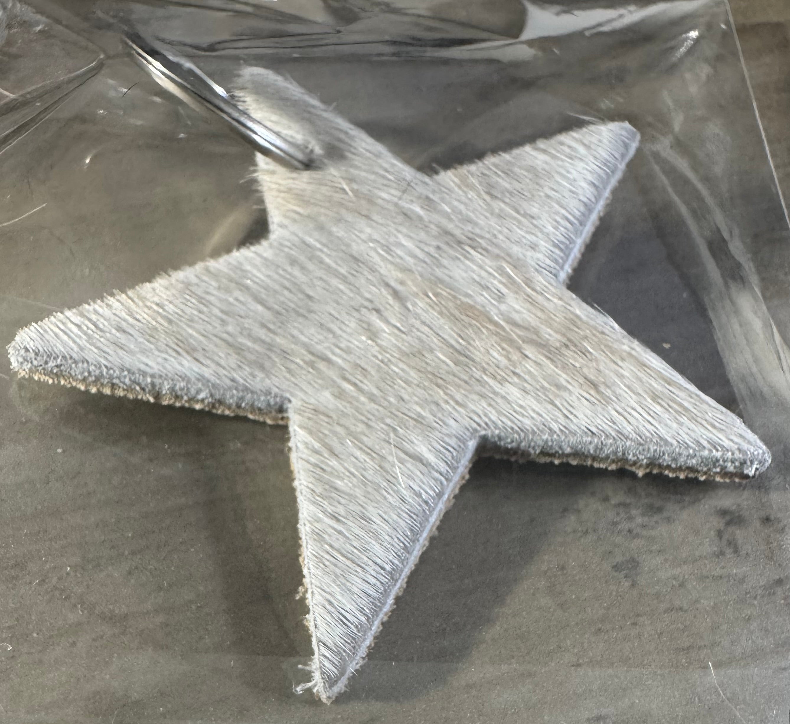Genuine Cowhide Keychain - Star